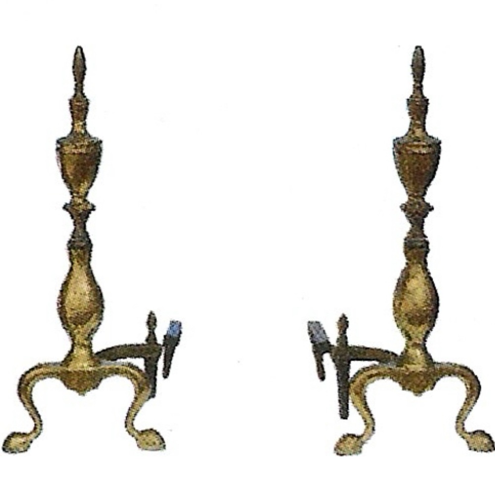 French Antique Gold Andirons